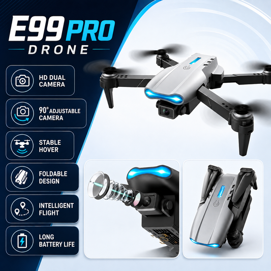 E99 Pro Foldable Camera Drone with Remote Control – App Control & Smart Hover
